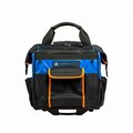 Jonard Tools Tool Bag, Professional Rolling Tool Bag, 18 Pockets, 16, Black & Blue, 1680d Ballistic Material RTB-18